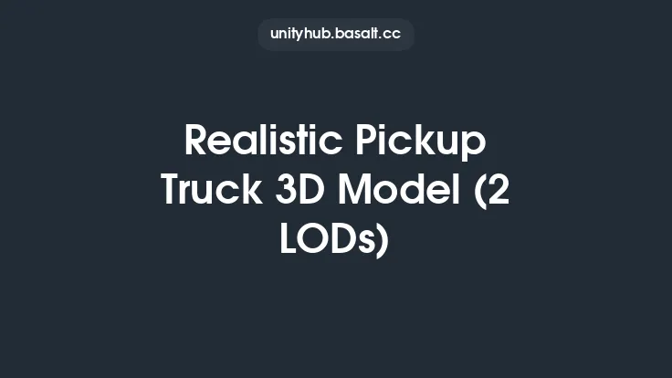 Realistic Pickup Truck 3D Model (2 LODs) Thumbnail