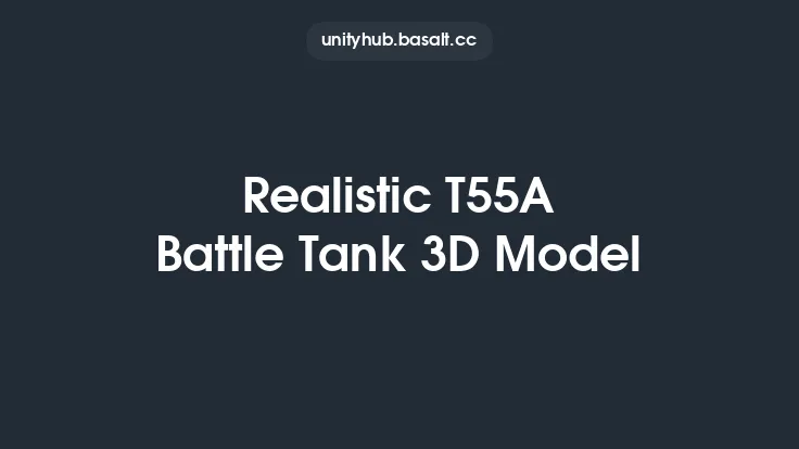 Realistic T55A Battle Tank 3D Model Thumbnail