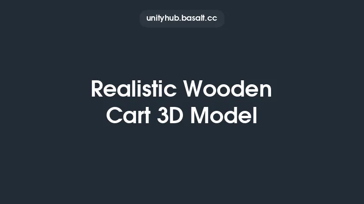 Realistic Wooden Cart 3D Model Thumbnail