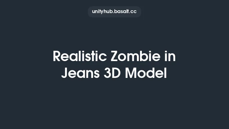 Realistic Zombie in Jeans 3D Model Thumbnail