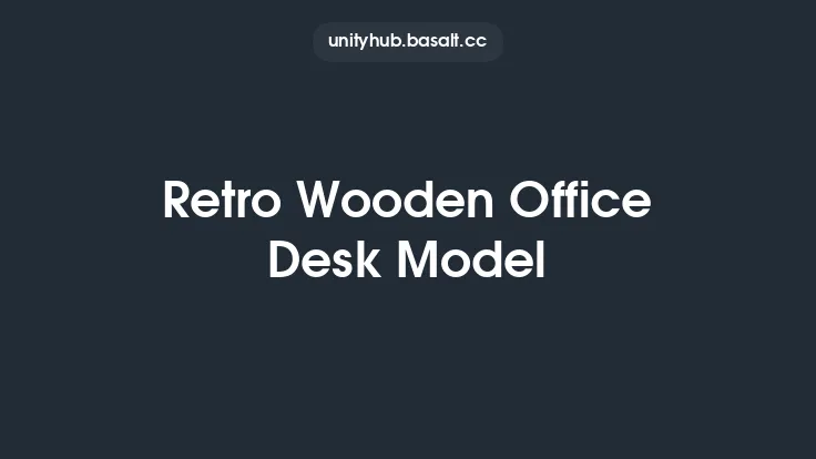 Retro Wooden Office Desk Model Thumbnail