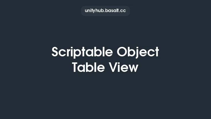 Scriptable Object Table View Thumbnail