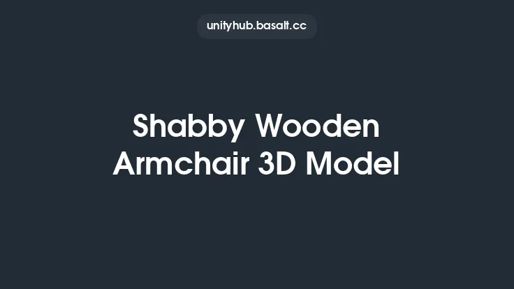 Shabby Wooden Armchair 3D Model Thumbnail