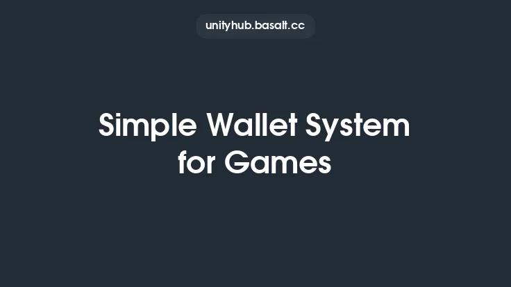 Simple Wallet System for Games Thumbnail