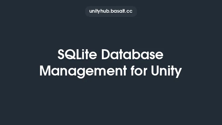 SQLite Database Management for Unity Thumbnail