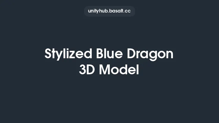 Stylized Blue Dragon 3D Model Thumbnail