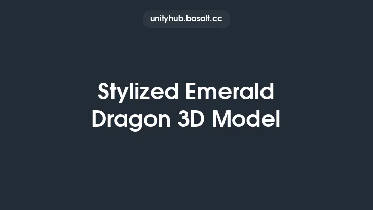 Stylized Emerald Dragon 3D Model Thumbnail
