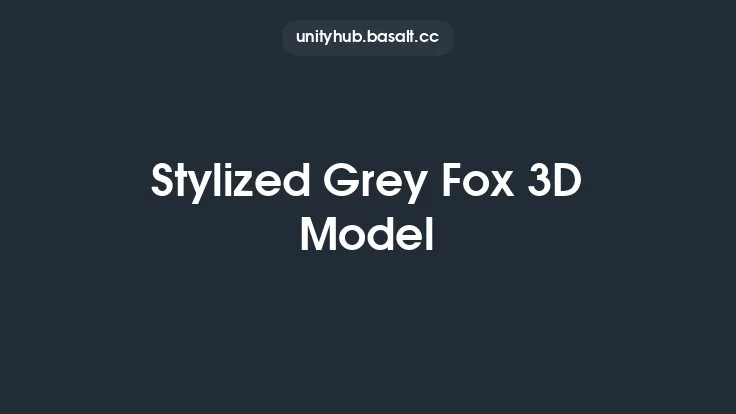 Stylized Grey Fox 3D Model Thumbnail