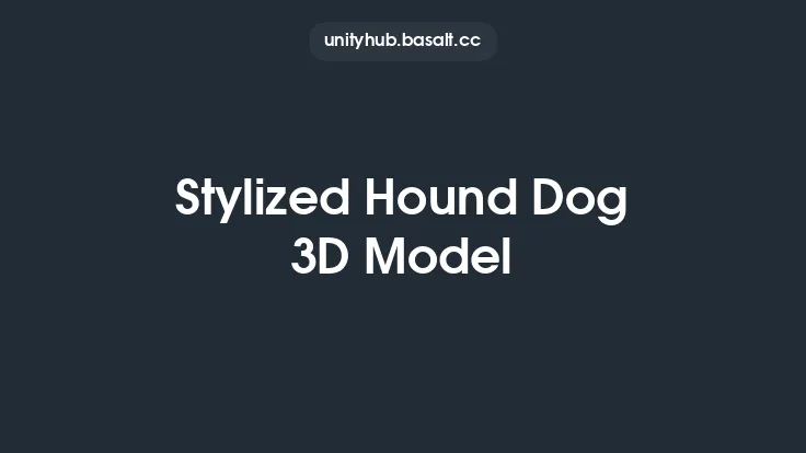 Stylized Hound Dog 3D Model Thumbnail