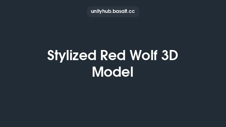 Stylized Red Wolf 3D Model Thumbnail