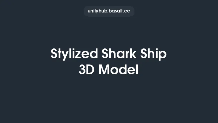 Stylized Shark Ship 3D Model Thumbnail