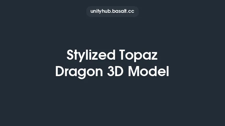 Stylized Topaz Dragon 3D Model Thumbnail