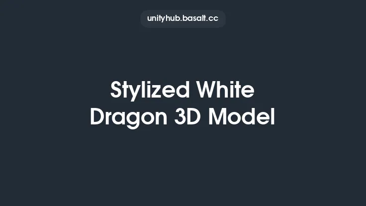 Stylized White Dragon 3D Model Thumbnail