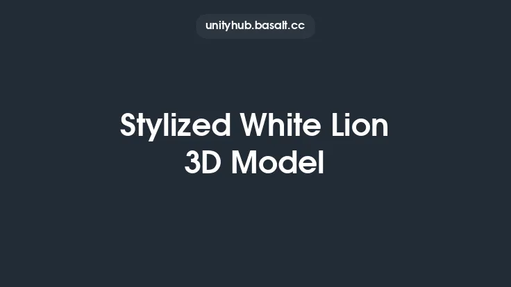 Stylized White Lion 3D Model Thumbnail