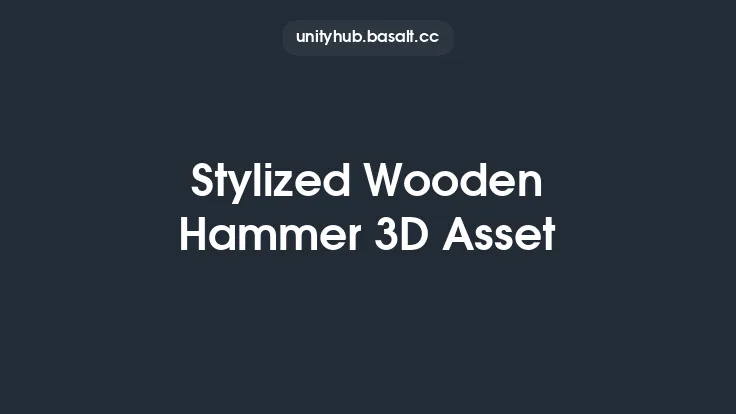 Stylized Wooden Hammer 3D Asset Thumbnail