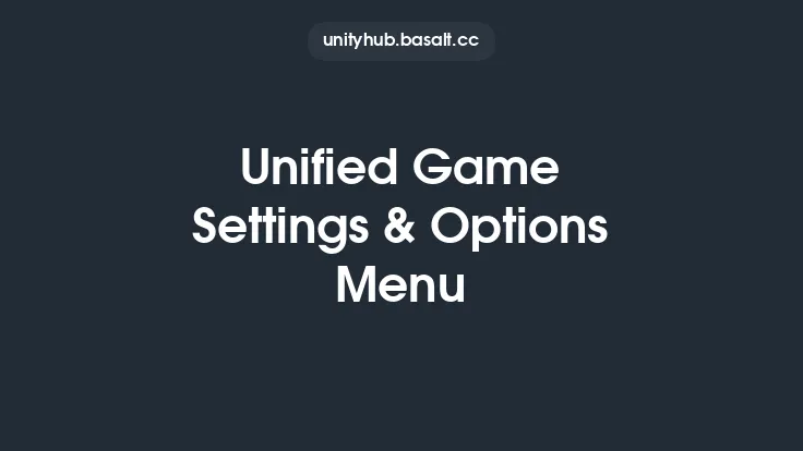 Unified Game Settings & Options Menu Thumbnail