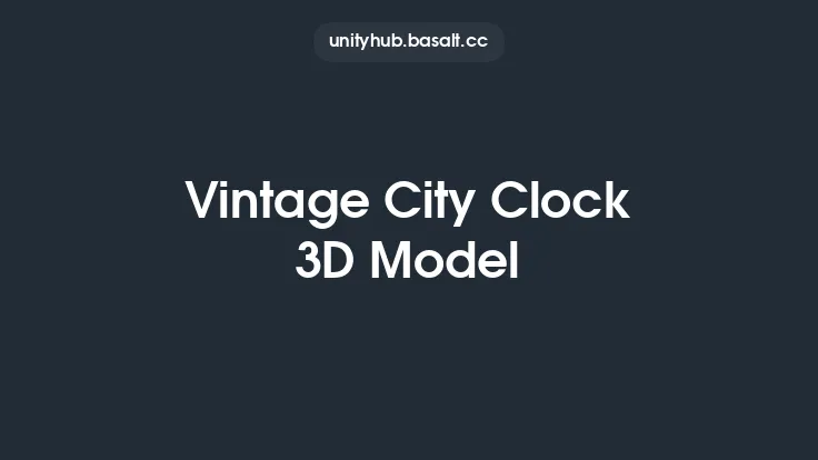 Vintage City Clock 3D Model Thumbnail