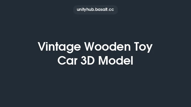 Vintage Wooden Toy Car 3D Model Thumbnail