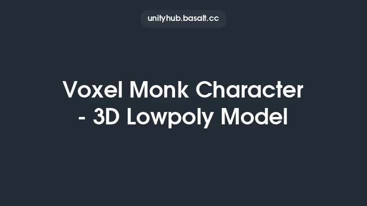 Voxel Monk Character - 3D Lowpoly Model Thumbnail
