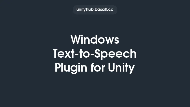 Windows Text-to-Speech Plugin for Unity Thumbnail