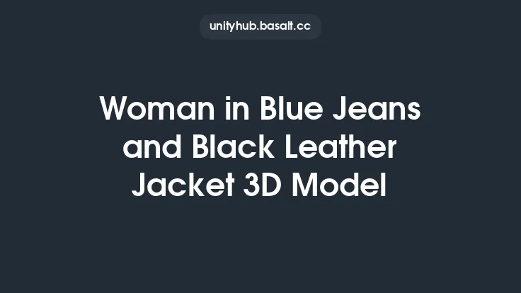 Woman in Blue Jeans and Black Leather Jacket 3D Model Thumbnail