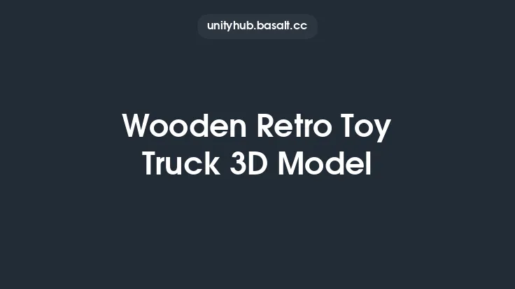 Wooden Retro Toy Truck 3D Model Thumbnail