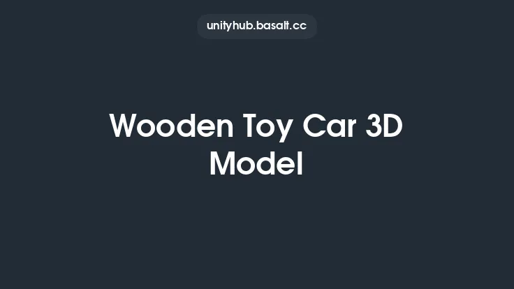 Wooden Toy Car 3D Model Thumbnail