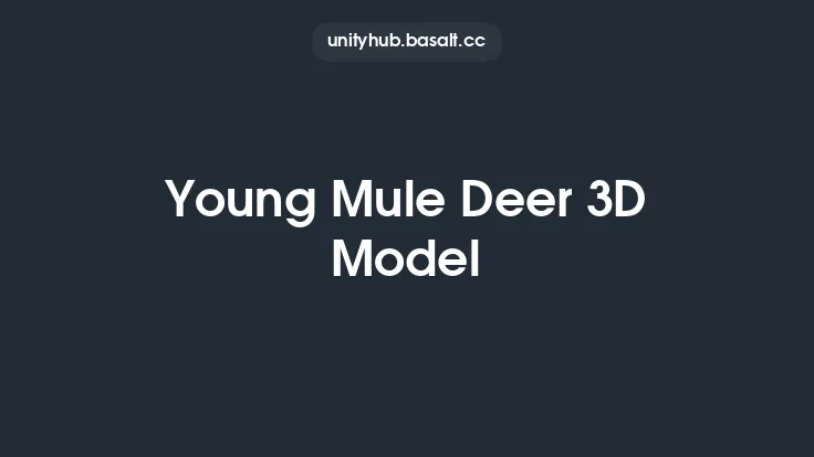 Young Mule Deer 3D Model Thumbnail